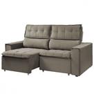 Sofá Para Sala Reclinável Estofado Cancún 200cm Veludo Castor