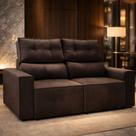 Sofá Para Sala Reclinavel Price 180cm Veludo Chocolate