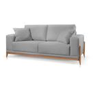 Sofá Paris 3 Lugares Suede Cinza Claro 2,30m Confortável Sala