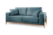 Sofá Paris 4 Lugares Linho Azul 2,50m Confortável Sala