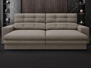 Sofá Pegasus 2,00m Assento Retrátil e Reclinável Velosuede Bege - NETSOFAS