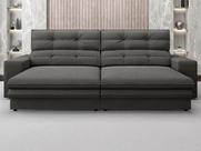Sofá Pegasus 2,00m Assento Retrátil e Reclinável Velosuede Cinza - NETSOFAS