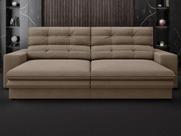 Sofá Pegasus 2,50m Assento Retrátil e Reclinável Velosuede Capucinno - NETSOFAS