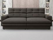 Sofá Pegasus 2,50m Assento Retrátil e Reclinável Velosuede Chocolate - NETSOFAS