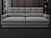 Sofá Pegasus 2,50m Assento Retrátil e Reclinável Velosuede Grafite - NETSOFAS