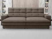 Sofá Pegasus 2,50m Assento Retrátil e Reclinável Velosuede Marrom - NETSOFAS