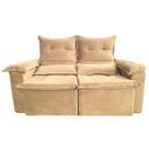 Sofá Pequim 2 Lugares Retrátil e Reclinável 180cm Tecido Suede União Cor Bege