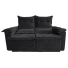 Sofá Pequim 2 Lugares Retrátil e Reclinável 180cm Tecido Suede União Cor Preto