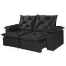 Sofá Porto Madero 3 Lugares Retrátil e Reclinável 200cm Tecido Veludo Imperial Decor Cor Preto Sofá Porto Madero 3 Lugares Retrátil e Reclinável 200cm Tecido Veludo Imperial Decor Cor Preto