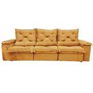 Sofá Porto Madero 5 Lugares Retrátil e Reclinável 270cm 3 Módulos Tecido Veludo Imperial Decor Cor Cobre