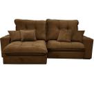 Sofá Premium 250cm em Veludo 4 Lugares Retrátil e Reclinável Aifos Cor Marrom