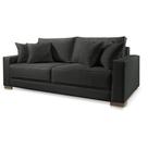 Sofá Preto Suede Marrocos 3 Lugares 2,0m Confortável Design Morderno para Sua Sala