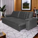 Sofá Pullman 250cm Platinum Cinza Grafite