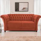 Sofá Recamier Divã Chesterfield 185cm Sofia Suede Terracota Capitonê- Mabe Magazine