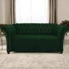 Sofá Recamier Divã Chesterfield 200cm Sofia Suede Verde Capitonê- MABE MAGAZINE
