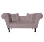 Sofá Recamier Recepção Decorativo 02 Lugares Londres Suede Rose - INCASA DECOR