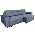 Sofá Reclinável 3 Lugares 210cm Lumiere Espresso Móveis Azul Claro