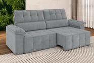 Sofá Reclinável 3 Lugares 220cm Santorini Cinza Chumbo Sofá Reclinável 3 Lugares 220cm Santorini Cinza Chumbo