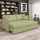 Sofá Reclinável e Retrátil Gandalf Bipartido 194cm Caixa Zero com Almofadas Bouclê Verde G33 - Gran Belo Sofá Reclinável e Retrátil Gandalf Bipartido 194cm Caixa Zero com Almofadas Bouclê Verde G33 - Gran Belo