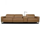 Sofá Reclinável Elétrico De Couro Legend Com Itable E Luminária à Direita Soft Brown Mempra