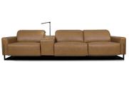 Sofá Reclinável Elétrico de Couro Legend com Itable e Luminária à Esquerda Soft Brown - Mempra