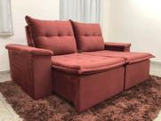 Sofá Reclinável Retrátil 2,30m Confortável e Elegância em Veludo Bari Sofá Reclinável Retrátil 2,30m Confortável e Elegância em Veludo Bari