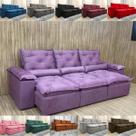 Sofá Reclinável Retrátil Elegante P/ Sala Confortavel 2,70m