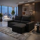 Sofá Reclinável Supreme 180cm Veludo com Detalhe Bordado Sofá Reclinável Supreme 180cm Veludo com Detalhe Bordado