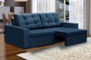Sofá Retrátil 2 Lugares 1,80m Lia Suede Azul Madelina Decor