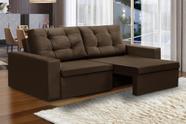 Sofá Retrátil 2 Lugares 1,80m Lia Suede Marrom Madelina Decor