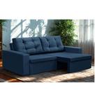 Sofá Retrátil 2 Lugares 1,80m Lisboa Suede Azul Mirra Decor Sofá Retrátil 2 Lugares 1,80m Lisboa Suede Azul Mirra Decor