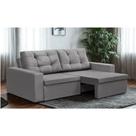 Sofá Retrátil 2 Lugares 1,80m Lisboa Suede Cinza Mirra Decor Sofá Retrátil 2 Lugares 1,80m Lisboa Suede Cinza Mirra Decor