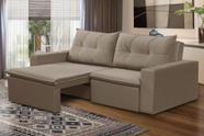 Sofá Retrátil 2 lugares 1,80m Luana Suede Capuccino Madelina Decor