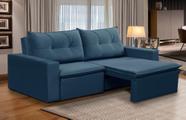 Sofá Retrátil 2 Lugares 1,80m Luna Suede Azul Adonai Estofados