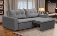 Sofá Retrátil 2 Lugares 1,80m Luna Suede Cinza Adonai Estofados