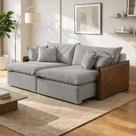 Sofá Retrátil 2 Lugares 254cm Pillow Top e Pés em Madeira Maciça Hamburgo