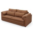 Sofá Retrátil 2 Lugares Para Sala 215cm Dijon Couro Mel S07 - Mpozenato