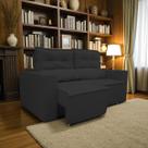 Sofá Retrátil 2 Lugares Reclinável Cedro Suede 1,50m Preto