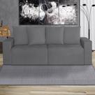 Sofá Retrátil 3 Lugares 200cm Nyc Cinza Chumbo