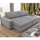 Sofá Retrátil 3 Lugares 220cm Isaac Espresso Móveis Cinza