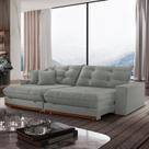 Sofá Retrátil 3 Lugares 250cm Linho Belize Cinza