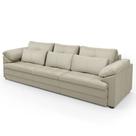 Sofá Retrátil 3 Lugares Para Sala 297cm Dijon Couro Creme S07 - Mpozenato