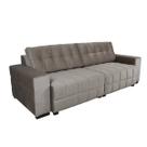 Sofa Retratil 4 Lugares 235Cm Lumiere Marrom Claro Sofa Retratil 4 Lugares 235Cm Lumiere Marrom Claro