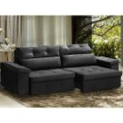 Sofá Retrátil 4 Lugares 250 Cm Mola Bonnel D26 Reclinável Modena Suede Preto - SóSofá
