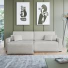 Sofá Retrátil 4 Lugares 254cm Sucre Almofadas Soltas Linho Off White NS Cor:Off White