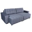 Sofa Retratil 4 Lugares 260Cm Lumiere Azul Claro Sofa Retratil 4 Lugares 260Cm Lumiere Azul Claro