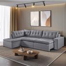 Sofá Retrátil 6 Lugares 296cm com Chaise a Esquerda de 91cm Presidente