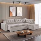 Sofá Retrátil 6 Lugares 315cm com Chaise a Direita de 91cm Presidente