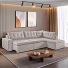 Sofá Retrátil 7 Lugares 356cm com Chaise a Direita de 91cm Presidente Sofá Retrátil 7 Lugares 356cm com Chaise a Direita de 91cm Presidente