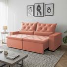 Sofá Retrátil Confort Suede Laranja 150m Modelo e Reclinável com Dois Módulos Milão Laranja Sofá Retrátil Confort Suede Laranja 150m Modelo e Reclinável com Dois Módulos Milão Laranja